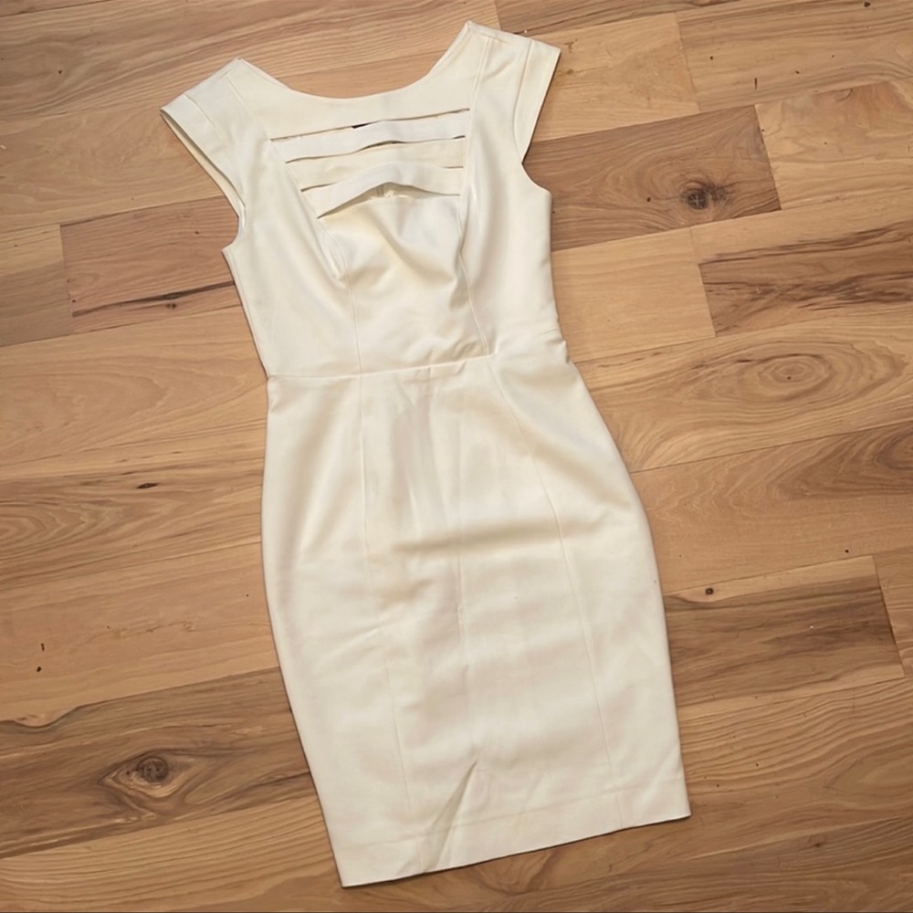 French Connection “Estelle” Sophisticated white dress size 4 Bridal Shower GNO